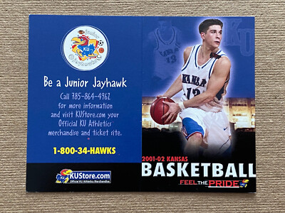 CBK 2001-02 KANSAS JAYHAWKS Basketball Schedule JEFF BOSCHEE Cover