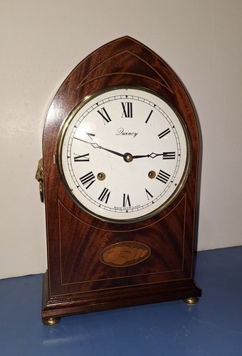 Fancy Quincy England Mantel Clock Mahogany Finish Bell Strike Movement Working - Picture 4 of 11