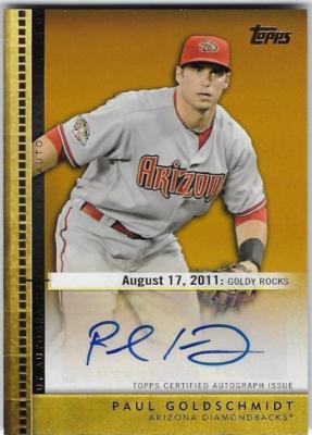 2012 GOLDEN DEBUT AUTOGRAPH TOPPS UPDATE  PAUL GOLDSCHMIDT  AUTO NRMT-MT OR BET
