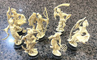 Vintage Lot of 7 Chinese Plastic Ivory Color Figurines Made in Italy