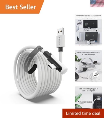 Link Cable 16FT for PCVR Compatible with Oculus/Quest 3/Meta Quest 3S, Quest2...