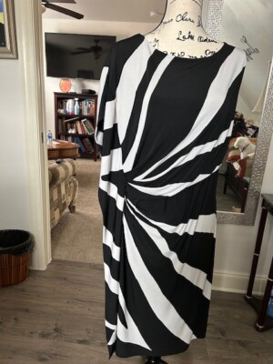 chico's black and white dress Label Chico's, Black & Dress, size 1=8/10 Birthday Dinner Outfit Ideas 50_xmas 100% Cotton Poplin ClothingSize:10