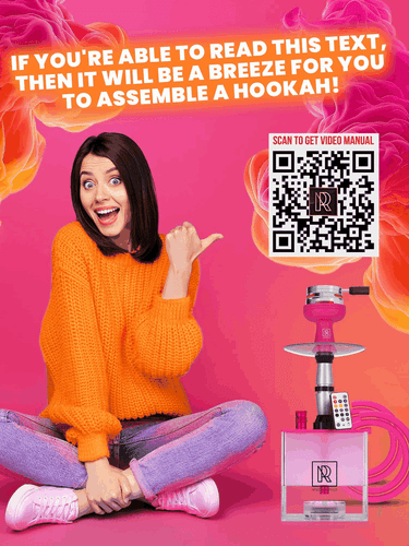 Pink Hookah Set with Everything YADO Square Hookah To Go with Charcoal Holder - Picture 7 of 9