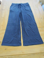 EUC J.Crew Small S Navy Blue Garment-Dyed Wide-Leg Lounge Pant Sweatpant AY085