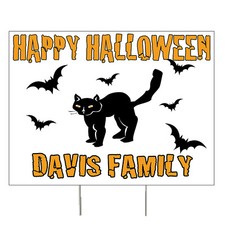 Personalized Halloween Black Cat Outdoor Yard Decoration, Halloween Yard Sign