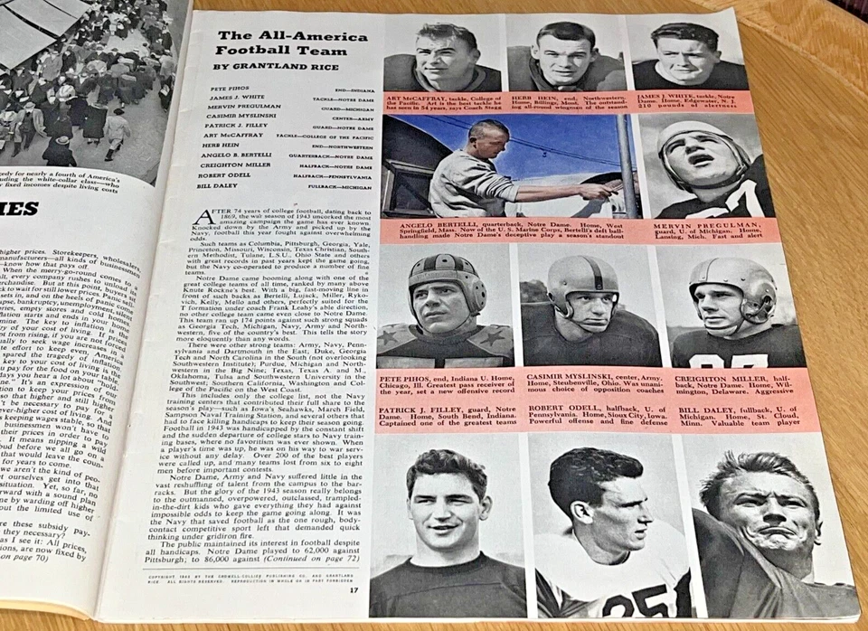 1943 DECEMBER 18 COLLIER'S - J.C. DAMRON COVER - NAVY, WWII, CHRISTMAS, FOOTBALL - Image 4 of 4