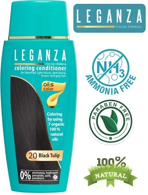 Leganza Balsamo Colorante Naturale per Capelli Colore Tulipano Nero Nº 20