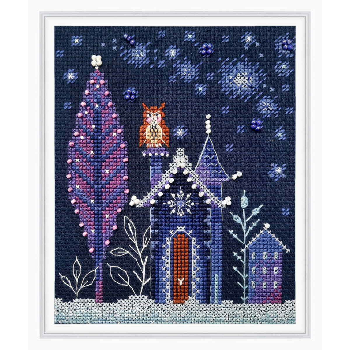 RTO counted cross stitch kit ""Lodge with an owl"", 12x14,5cm, DIY