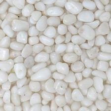 Decorative Polished White Pebbles 3/8" Gravel Size 2-Lb Bag 