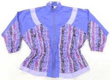 Rare Vintage NIKE Abstract Striped Full Zip Track Jacket 90s Purple Women s SZ S