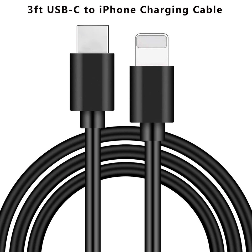 18W USB-C USB-A Port Wall Charger+Cable For iPhone 13 Pro Max Mini 12 iPad Air 3 - Image 4 of 4