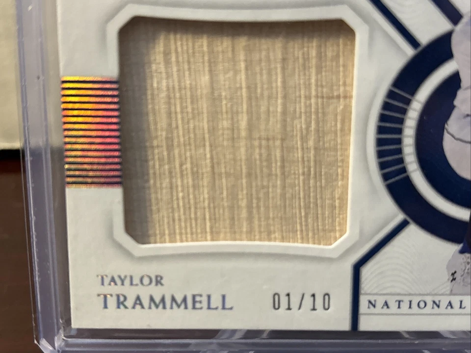 Taylor Trammell 2021 National Treasures Rookie Colossal #01/10 Silver Bat - Image 2 of 3