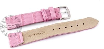 Uhrenband CLIP  festeStege  Kroko Prägung  beige  8,10 ,12 ,14, 16, 18, 20mm NEU