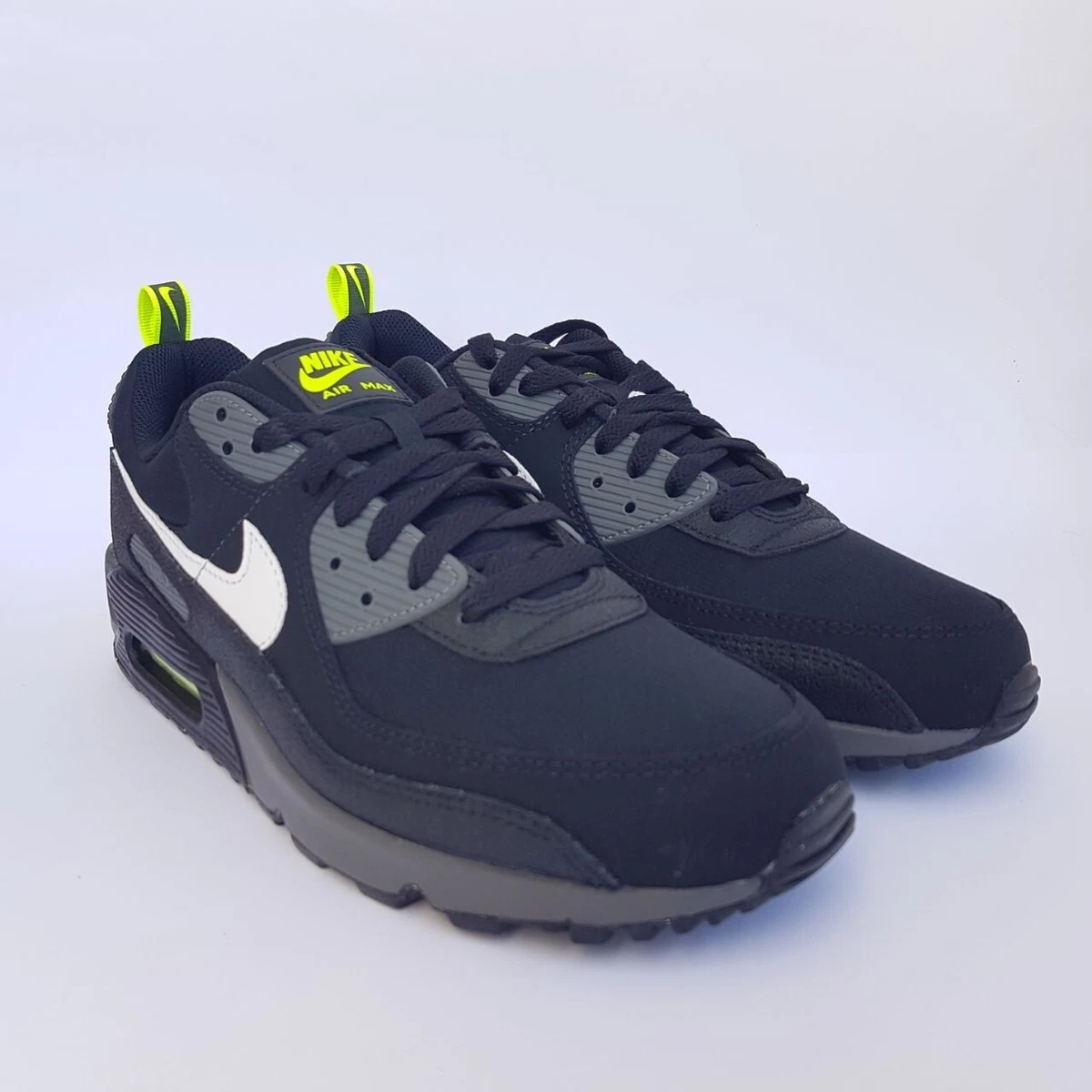 Men s Sneakers NIKE AIR MAX 90 Black White Neon Brandnew eBay