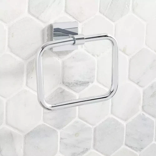 Signature Hardware Hibiscus Towel Ring Holder SHHBTRCP 448343 Chrome - Picture 1 of 5