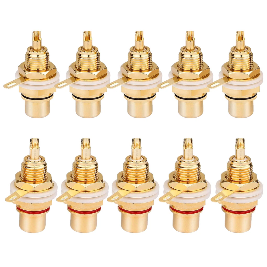 Connettore Spina Presa Jack Orizzontale Stereo RCA Femmina Per PCB Casse Audio