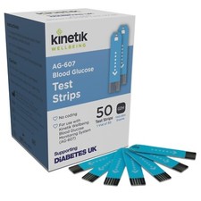 Kinetik Wellbeing Blood Glucose Test Strips (Pack of 50) Used by The NHS in As