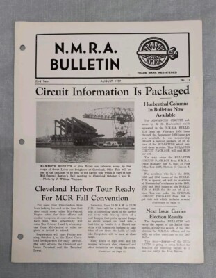 NMRA Bulletin 1957 Aug. Magazine National Model Railroad Association Trains Vtg