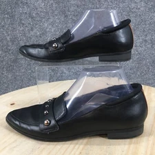 Dr Scholls Shoes Womens 8 M Leo Stud Casual Penny Loafer Black Faux Leather