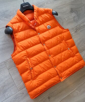MONCLER JACKET 4 logo down vest gilet l orange febe
