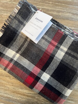 Johnstons of Elgin Double Faced Lambswool Plaid Scarf Scotland 68 X 14  NWT $289