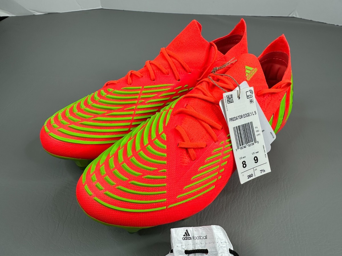 Adidas Predator Edge.1 SG Solar Red Soccer Shoes Mens Size 8 
