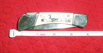 SABRE Pocket Knife  ~ TLC ~ 3/4'' long Blade ~Nice graphics on both sides