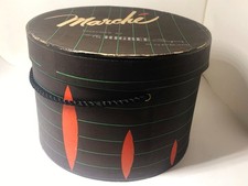 Marche The Higbee Co. Exclusive Hat Box Black Green Stripe Twisted Cord 9"x6.5"