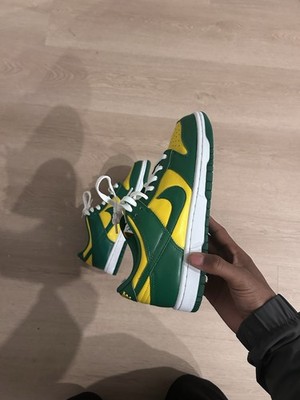 Nike Dunk Low Men s Low Top Lace-Up Colorblock Green Yellow White