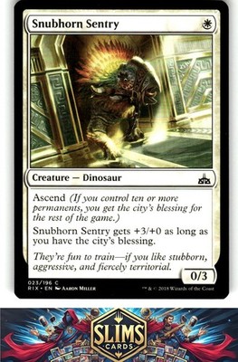 Magic the Gathering MTG Rivals of Ixalan Snubhorn Sentry #23 Buy 2 Get 1