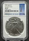 2020 $1 American Silver Eagle First Day Issue NGC MS70 1st Label