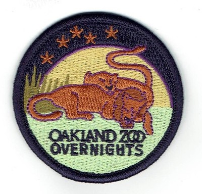 Girl Boy OAKLAND ZOO Overnighters 2.5'' Fun Patch Badge Scout Snooze Indoor Camp