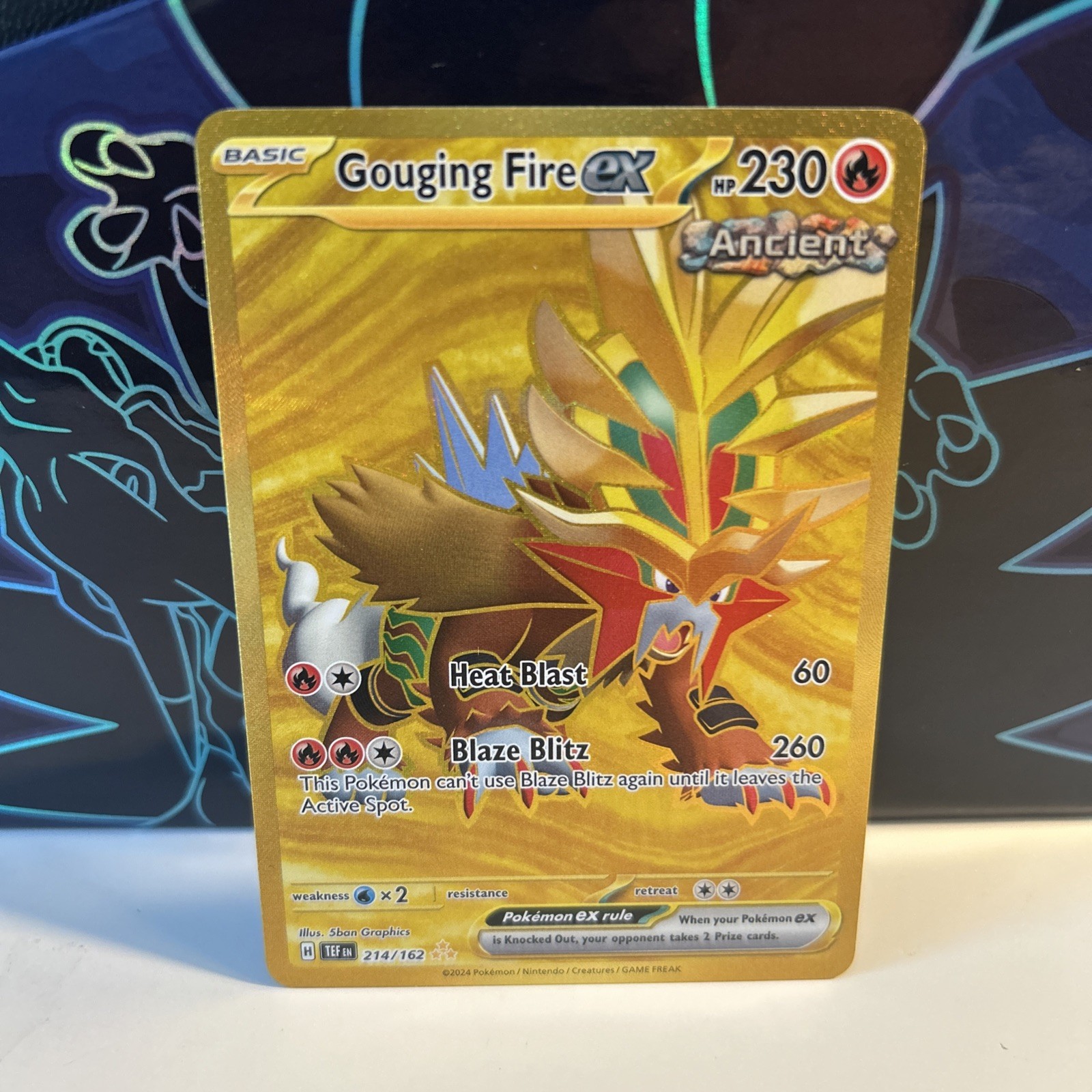 Pokémon TCG Gouging Fire ex 214/162 Sv05 Temporal Forces Hyper Rare Holo EN