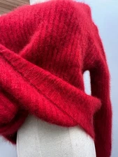 Women's Super Soft Angora Cashmere Blend Fluffy Fuzzy Knit Pullover