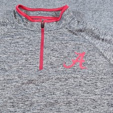 Alabama Crimson Tide Colosseum Mens M Gray 1/4 Zip Pullover Space Dye Athletic