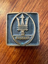 Solid Brass Maserati Trident Logo 1970s Ultimate Buckle Co. Vintage Belt Buckle