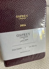 A6 Hard Cover Daily Planner 2026 Diary by Osprey London in Merlot Pebble