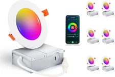 CLOUDY BAY [6 Pack] 4Inch Smart Wifi LED Recessed Lights,Rgbcw Color Changing Re