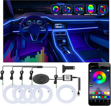 5 in 1 Car Led Strip Lights with App Control, RGB Colors Interior Car Lights, Am