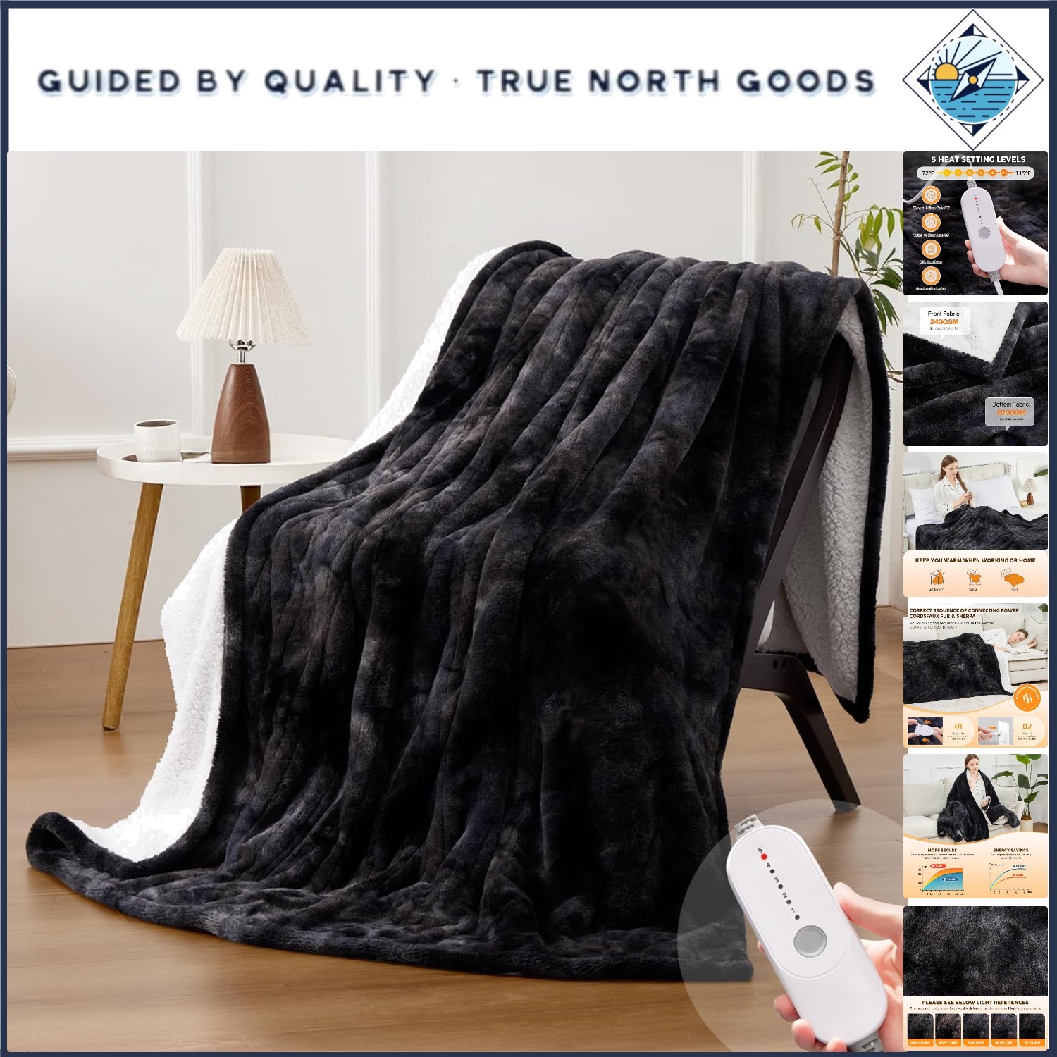 Electric Flannel Throw Blankets, Wearable Heated Blanket,7 L