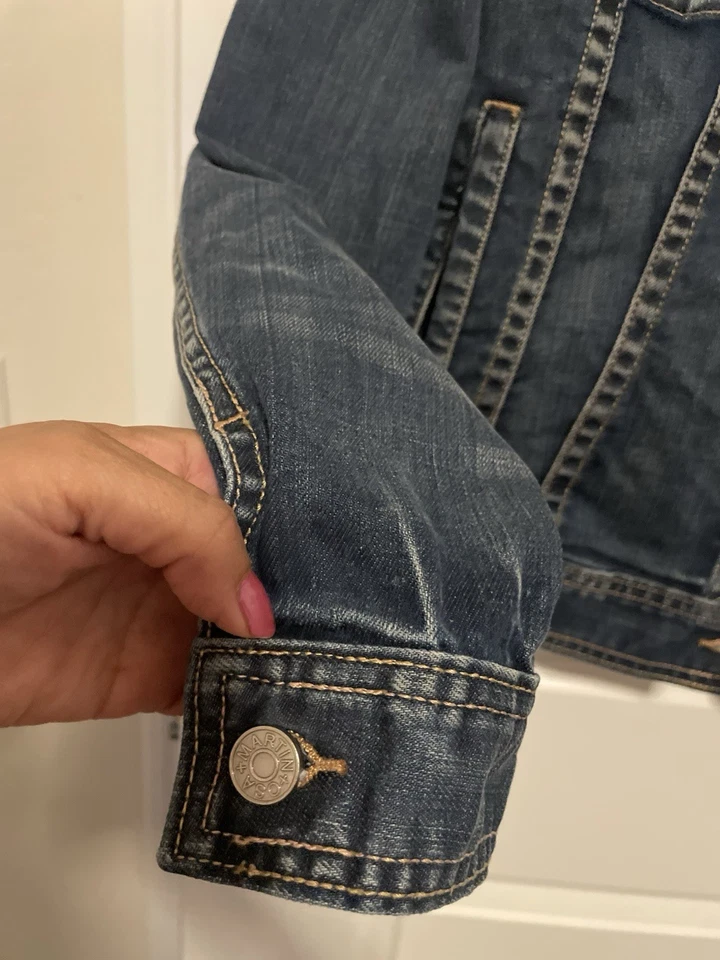 Martin + Osa женщин винтажный кнопка спереди джинсовой ткани Jean куртка размер L - Изображение 4 из 4