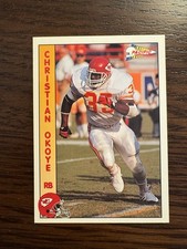 CHRISTIAN OKOYE 1992 Pacific ROOKIE card #139 Chiefs NFL Football Vintage RC. rookie card picture