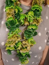 Schal, Schmuckschal  aus "Fiorentino" von ONline gestrickt, Mischgarn, Grüntöne