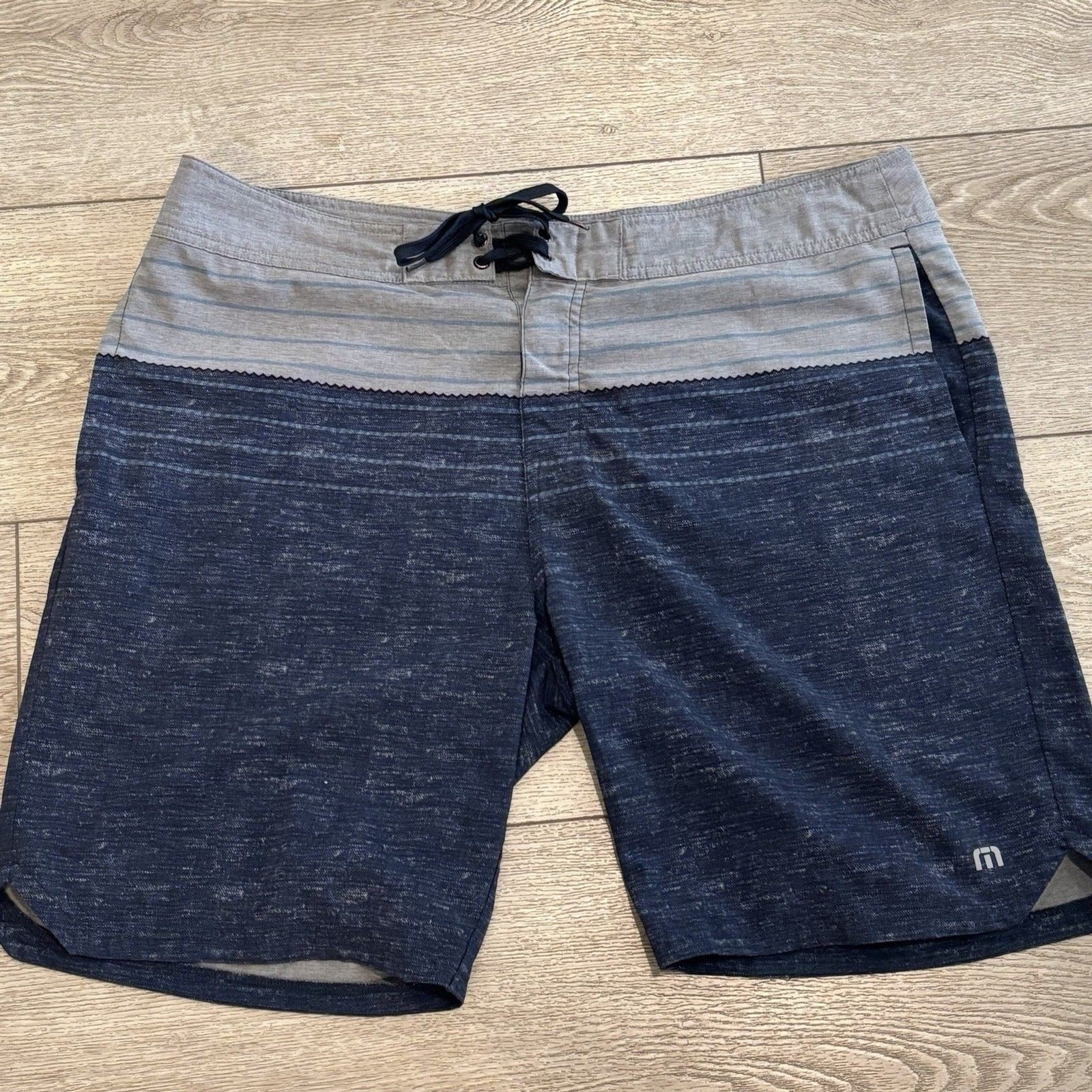 Travis Mathew Board Shorts Mens 40 Blue Grey Swim Trunks 9