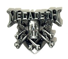 Megadeth Metal Belt Buckle Rattlehead Heavy Rock Skull Crossbones
