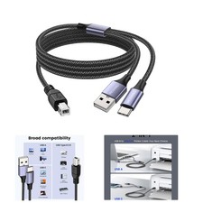 3.28FT USB C to MIDI  Printer Cable - Reliable Connectivity for Instruments