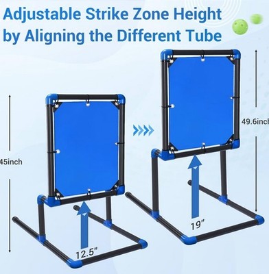 Adjustable Baseball Strike Zone Target Frame 19'' x 12.5'' Portable Stand