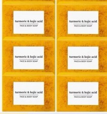 6Pcs.Turmeric  Kojic Acid Face And Body Soap. 100grams Each