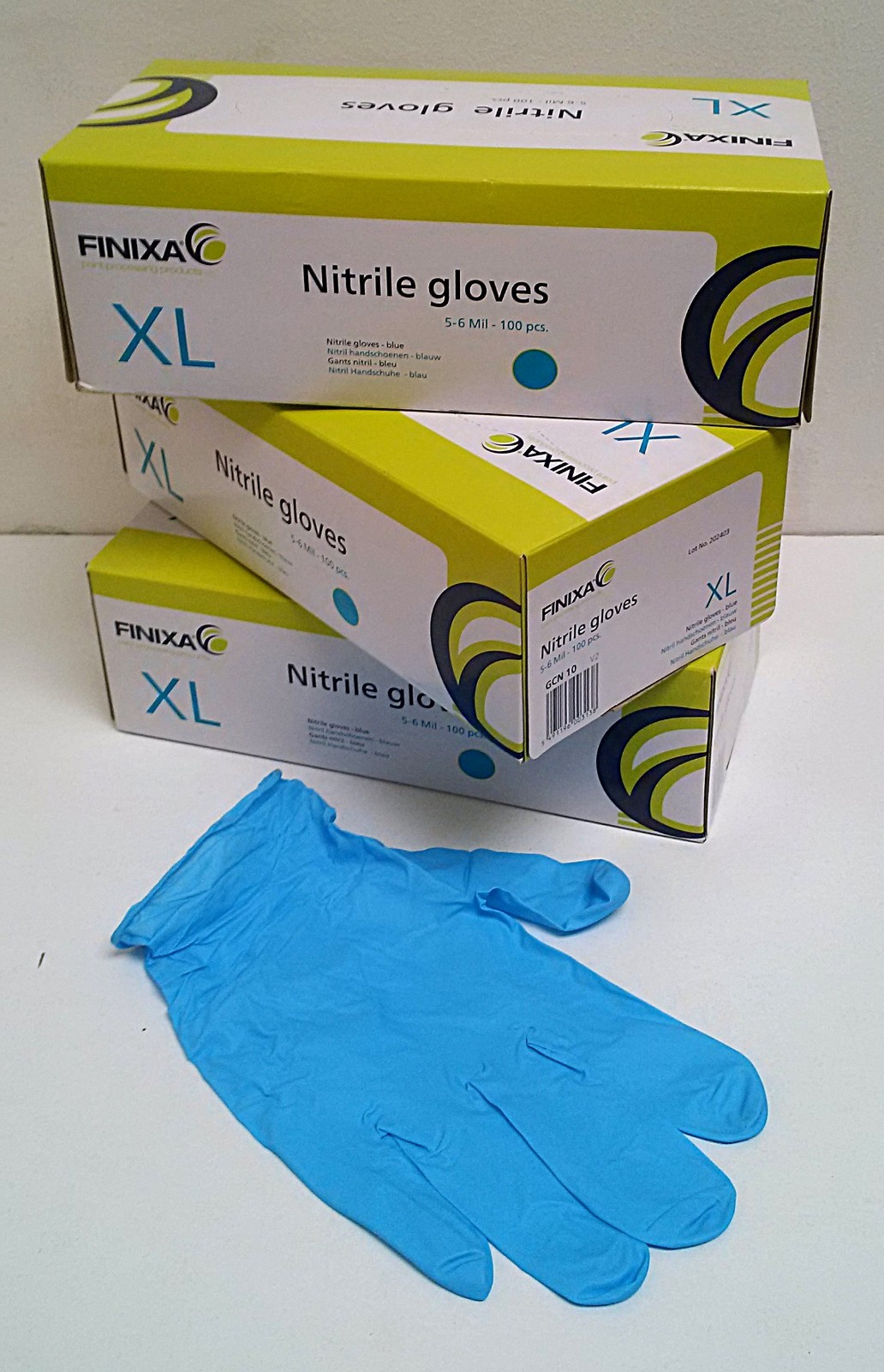 Gants en nitrile Finixa XL haute résistance pack économique de 3 boîtes