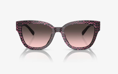 COACH SUNGLASSES Ruby Pearl Signature Grey Rose Gradient NEW WITH CASE